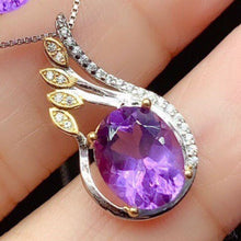 Load image into Gallery viewer, Silver-Plated Artificial Gemstone Pendant Necklace
