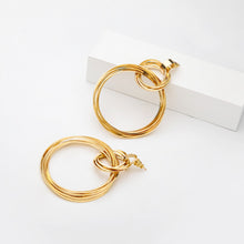 Load image into Gallery viewer, Gold-Plated Copper Double-Hoop Earrings
