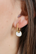 Load image into Gallery viewer, Copper White Mother-Of-Pearl Drop Earrings
