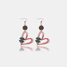 Load image into Gallery viewer, Wood Cutout Heart Dangle Earrings
