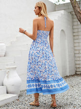 Load image into Gallery viewer, Printed Halter Neck Midi Dress
