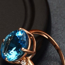 Load image into Gallery viewer, Rose Gold-Plated Artificial Gemstone Ring
