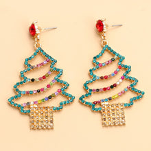 Load image into Gallery viewer, Rhinestone Alloy Christmas Tree Earrings
