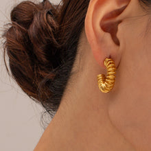 Load image into Gallery viewer, 18K Gold-Plated Stainless Steel C-Hoop Earrings
