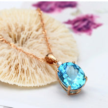 Load image into Gallery viewer, Rose Gold-Plated Artificial Gemstone Pendant Necklace
