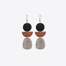 Load image into Gallery viewer, Leather &amp; Wood Drop Earrings
