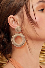 Load image into Gallery viewer, Round Shape Raffia Grass Dangle Earrings
