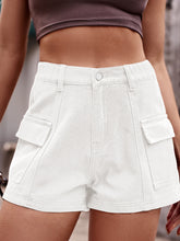 Load image into Gallery viewer, High Waist Denim Shorts with Pockets
