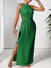 Load image into Gallery viewer, Slit One Shoulder Sleeveless Maxi Dress
