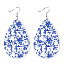 Load image into Gallery viewer, Printed PU Teardrop Earrings
