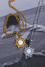 Load image into Gallery viewer, Opal Sun Pendant Stainless Steel Necklace
