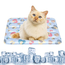 Load image into Gallery viewer, lesypet Cooling Mat for Dog Cat, Ice Silk Sleeping Pad Keep Cooling for Pets Summer Waterproof Easy Carry Indoor &amp; Outdoor Car Seats, Small Blue (11.8&quot;x 15.7&quot;)
