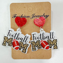 Load image into Gallery viewer, Heart Shape Sports Theme Acrylic Dangle Earrings
