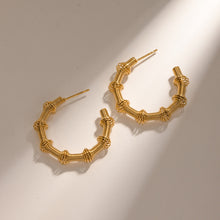 Load image into Gallery viewer, 18K Gold-Plated Stainless Steel C-Hoop Earrings
