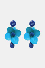 Load image into Gallery viewer, Bloosom Flower and Teardrop Resin Dangle Earrings
