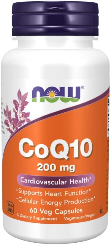 NOW Foods Supplements, CoQ10 (Coenzyme Q10) 200 mg, Cardiovascular Health*, 60 Veg Capsules