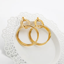 Load image into Gallery viewer, Gold-Plated Copper Double-Hoop Earrings
