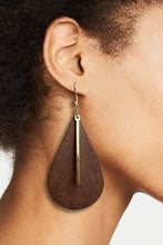 Load image into Gallery viewer, Geometrical Shape Wooden Dangle Earrings
