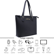 Load image into Gallery viewer, Kit Bolsa Feminina Grande + Baú + Carteira (Preto)…
