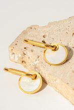 Load image into Gallery viewer, Copper White Mother-Of-Pearl Drop Earrings
