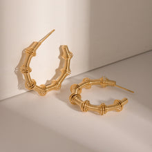 Load image into Gallery viewer, 18K Gold-Plated Stainless Steel C-Hoop Earrings
