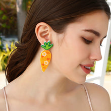 Load image into Gallery viewer, Stainless Steel Beaded Sequin Carrot Earrings
