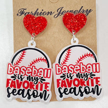 Load image into Gallery viewer, Heart Shape Sports Theme Acrylic Dangle Earrings
