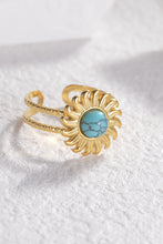 Load image into Gallery viewer, Turquoise Stainless Steel Open Ring
