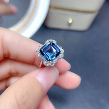 Load image into Gallery viewer, Square Shape Artificial Gemstone Platinum-Plated Ring
