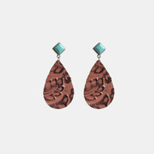 Load image into Gallery viewer, Artificial Turquoise Teardrop Earrings
