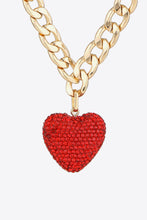 Load image into Gallery viewer, Rhinestone Heart Pendant Curb Chain Necklace
