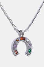 Load image into Gallery viewer, Inlaid Zircon Pendant Stainless Steel Necklace
