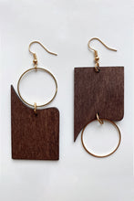 Load image into Gallery viewer, Geometrical Shape Wooden Dangle Earrings
