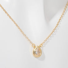 Load image into Gallery viewer, Inlaid Zircon Brass Pendant Necklace
