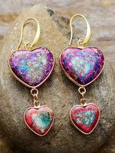 Load image into Gallery viewer, Heart Shape Imperial Jasper Dangle Earrings
