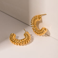 Load image into Gallery viewer, 18K Gold-Plated Stainless Steel C-Hoop Earrings
