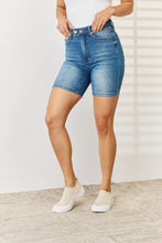 Load image into Gallery viewer, Judy Blue Full Size Tummy Control Double Button Bermuda Denim Shorts
