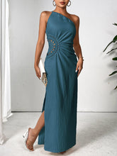 Load image into Gallery viewer, Slit One Shoulder Sleeveless Maxi Dress
