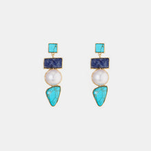 Load image into Gallery viewer, Geometric Imitation Gemstone Alloy Earrings
