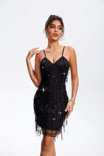 Load image into Gallery viewer, Sequin V-Neck Wrap Cami Dress
