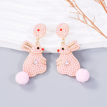 Load image into Gallery viewer, Synthetic Pearl Alloy Rabbit Dangle Earrings
