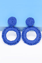 Load image into Gallery viewer, Round Shape Raffia Grass Dangle Earrings
