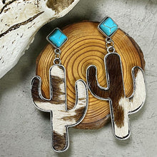 Load image into Gallery viewer, Turquoise Cactus Earrings
