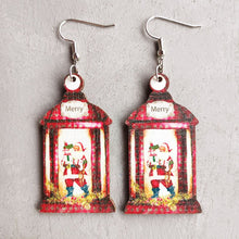 Load image into Gallery viewer, Christmas Themed Wood Dangle Earrings
