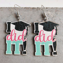 Load image into Gallery viewer, School Theme Wooden Dangle Earrings
