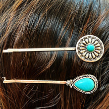 Load image into Gallery viewer, Turquoise Alloy Hairpin
