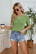 Load image into Gallery viewer, Johnny Collar Short Sleeve Knit Top
