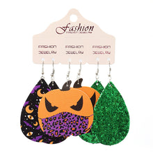 Load image into Gallery viewer, Teardrop Shape Halloween Theme Dangle Earrings
