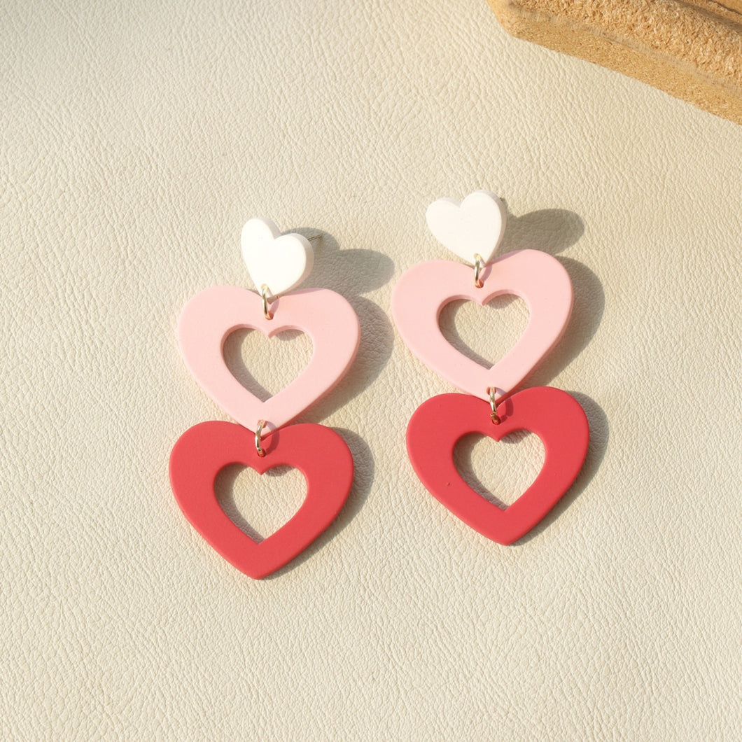 Cutout Heart Acrylic Dangle Earrings