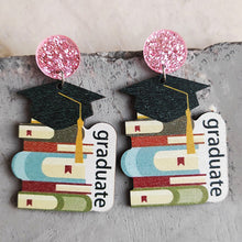 Load image into Gallery viewer, School Theme Wooden Dangle Earrings
